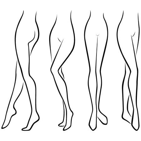 450x450 Lower Part Of Abstract Graceful Female Body, Set Of Four Hand