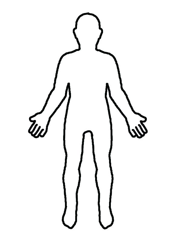 576x792 Side View Of The Outline Human Female Body Printable Torso Drawing