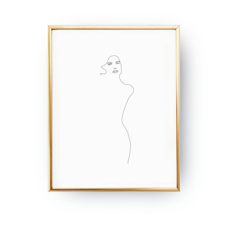 794x794 Woman Silhouette Print Female Face Print Minimal Art Female Etsy