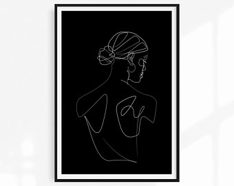 340x270 Woman Back Drawing Etsy