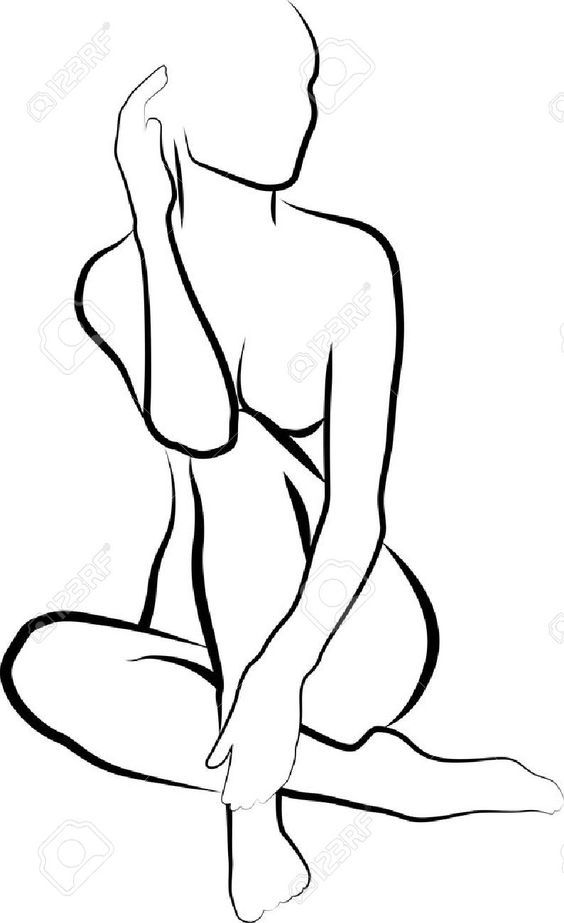 564x923 Female Body Silhouette Drawing