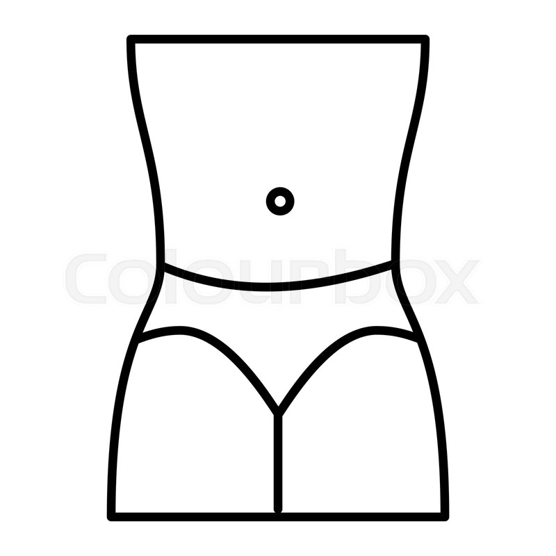 800x800 Women Waist Thin Line Icon Female In Stock Vector Colourbox