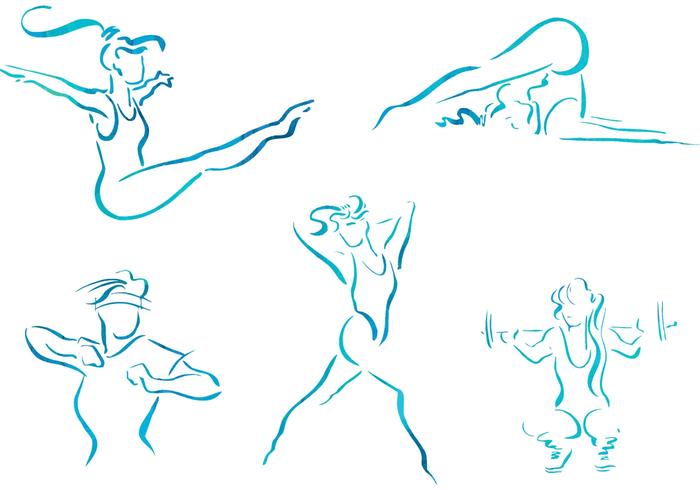 700x490 Free Vector Sketch Women Fitness Illustrations