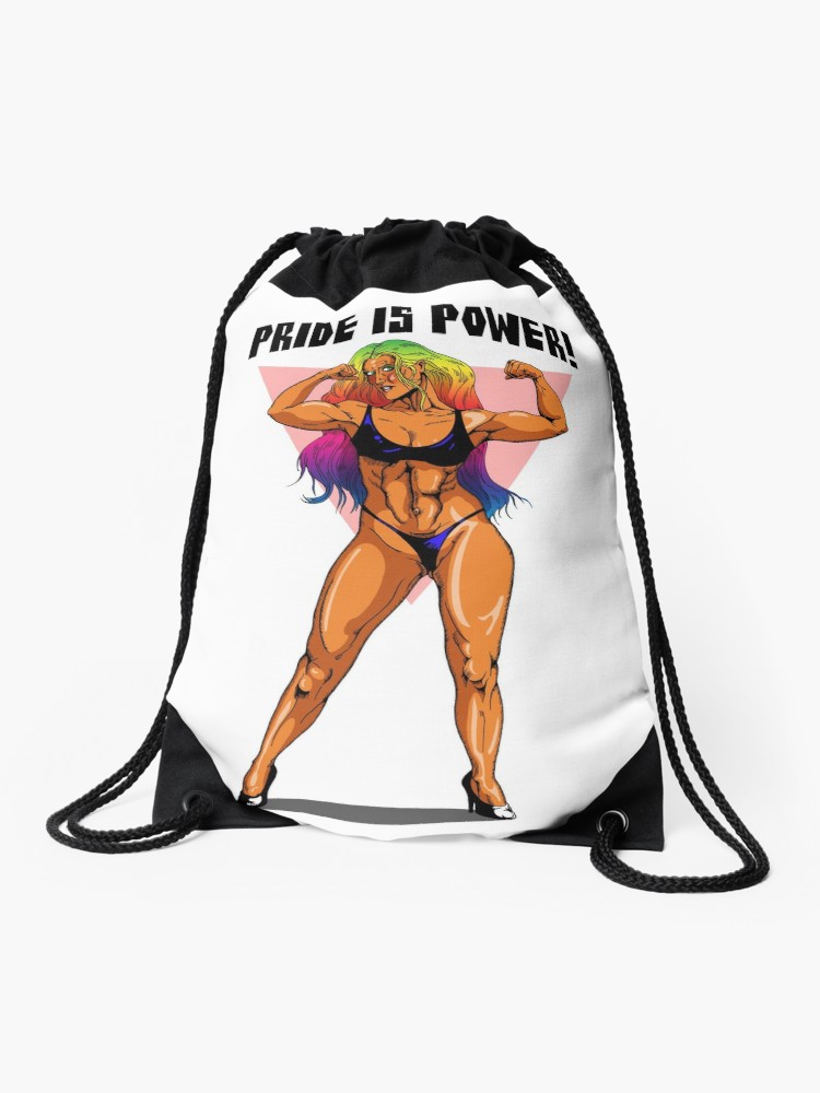 750x1000 Lgbt Pride Female Bodybuilder Drawstring Bag