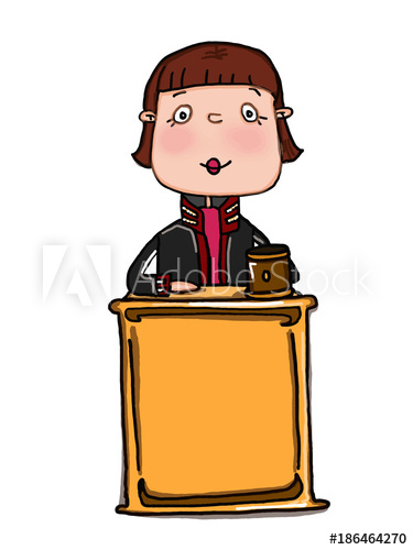 375x500 Judge Female Illustration Cartoon Drawing And White Background