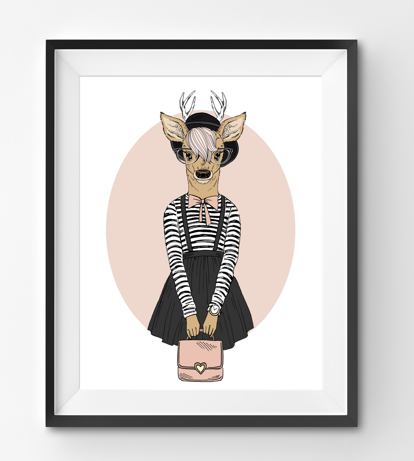 1349x1500 Female Deer Animal Print Fashion Animal Deer Digital Print Etsy