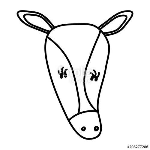 500x500 Line Cute Female Deer Head Wild Animal Stock Image And Royalty