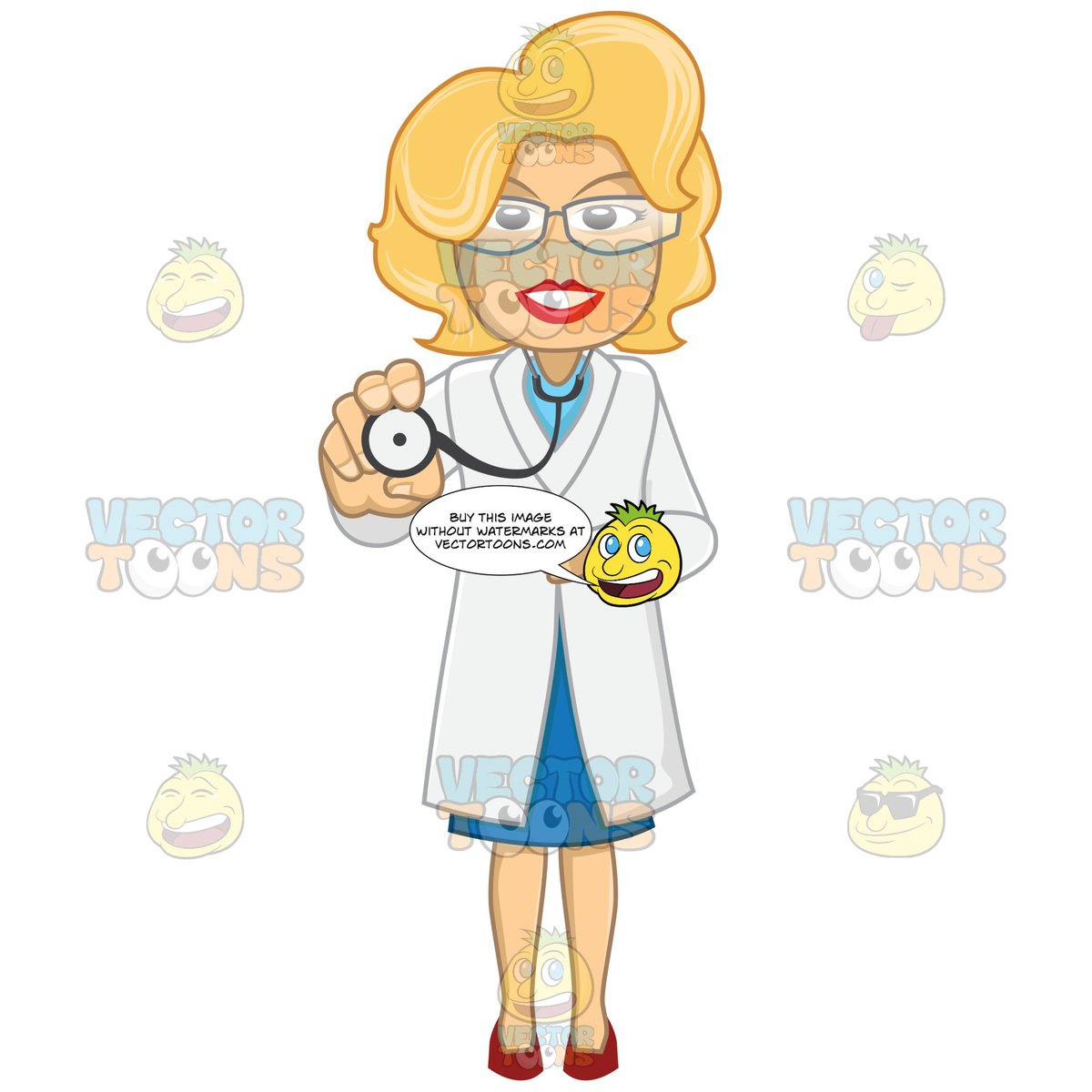 1200x1200 Female Doctor Holding A Stethoscope Out In Front Of Her Clipart