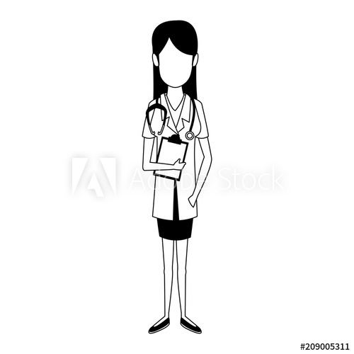 500x500 Female Doctor Cartoon Vector Illustration Graphic Design
