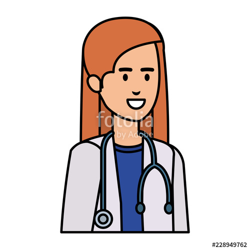 500x500 Female Doctor With Stethoscope Character Stock Image And Royalty