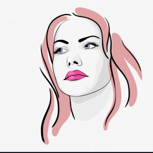 300x300 Pop Art Woman Portrait Women With Black Hair And Dark Eyes Vector