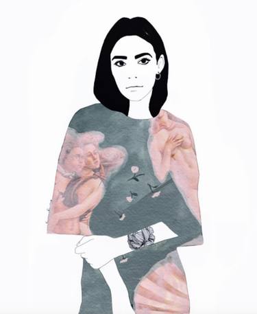 375x457 The Girl With Black Hair Botticelli Collection Painting