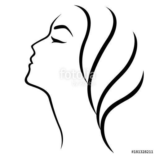 500x500 Female Head Abstract Outline Stock Image And Royalty Free Vector