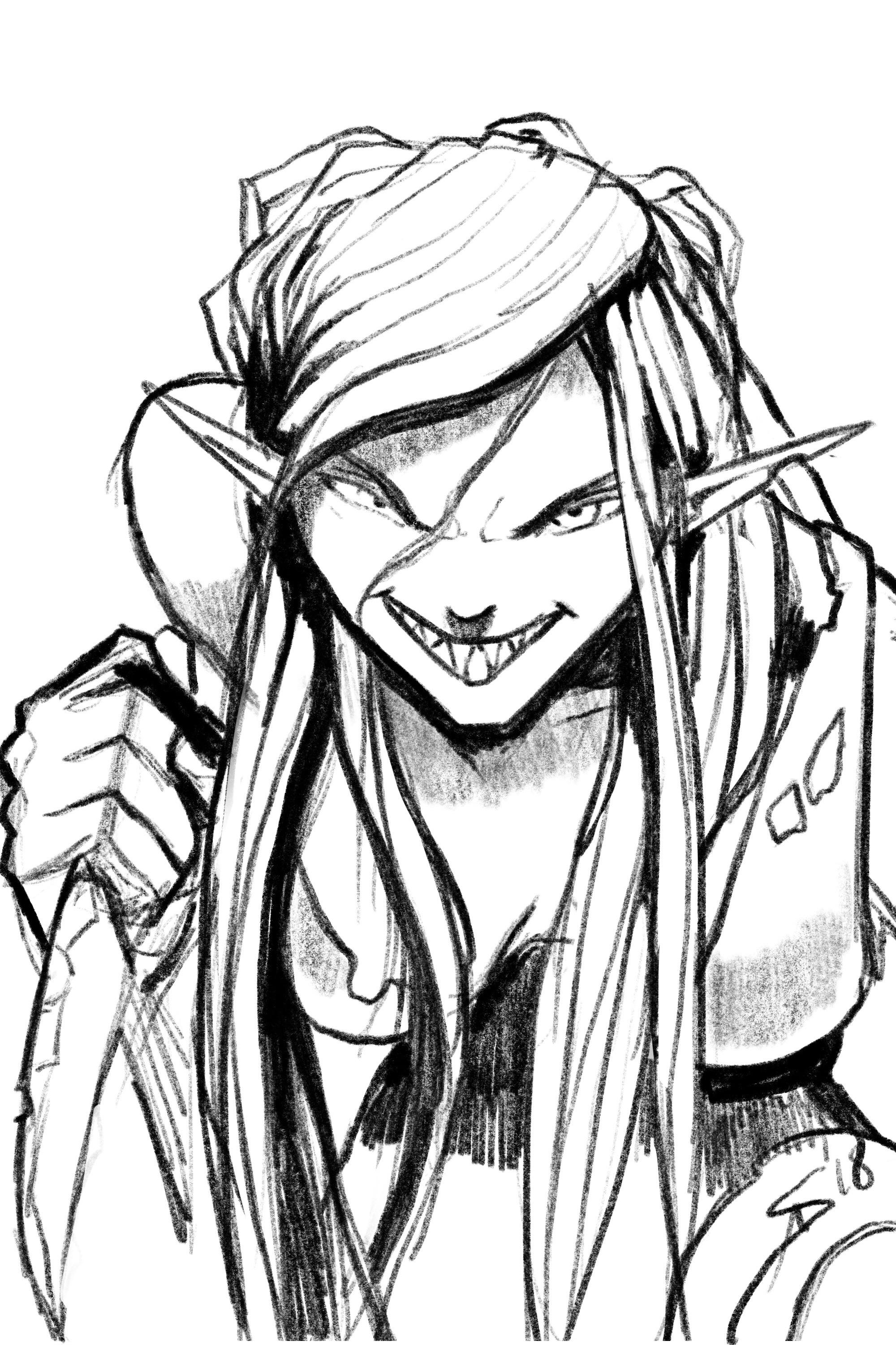 2000x3000 Rffemale Sea Elf Death Monk Characterdrawing