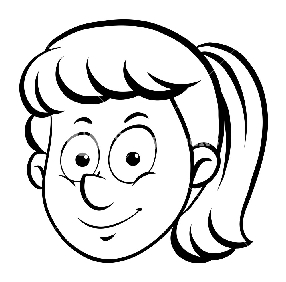 1000x988 Female Face With Big Smile Illustration Royalty Free Stock Image