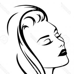 300x300 Stock Photo Face Of Beautiful Woman Sketch Portrait Black