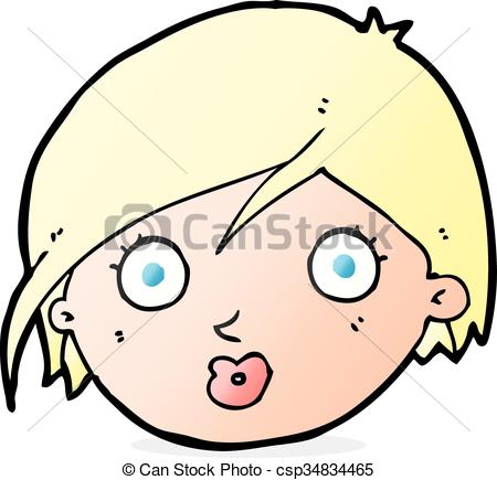 450x435 Cartoon Surprised Female Face Clip Art Vector