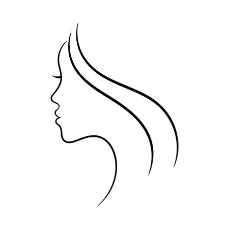 450x450 Female Face Profile Sketch May Be Used For Spa And Beauty Salon