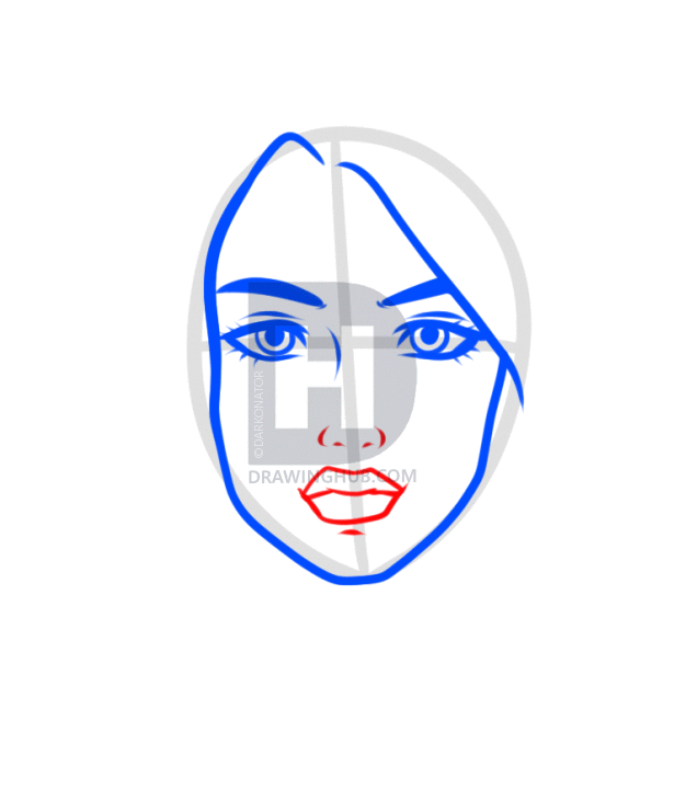 615x720 How To Draw A Beautiful Face, Step