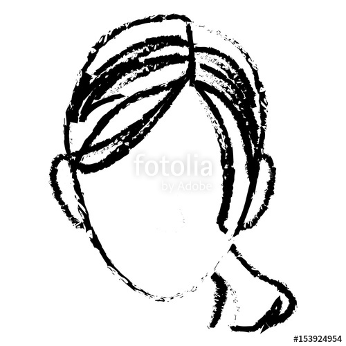 500x500 Sketch Head Woman Female Face Vector Illustration Stock Image
