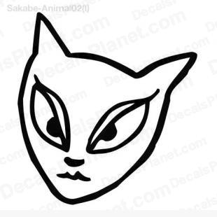 310x310 cat female face drawing decal, vinyl decal sticker, wall decal
