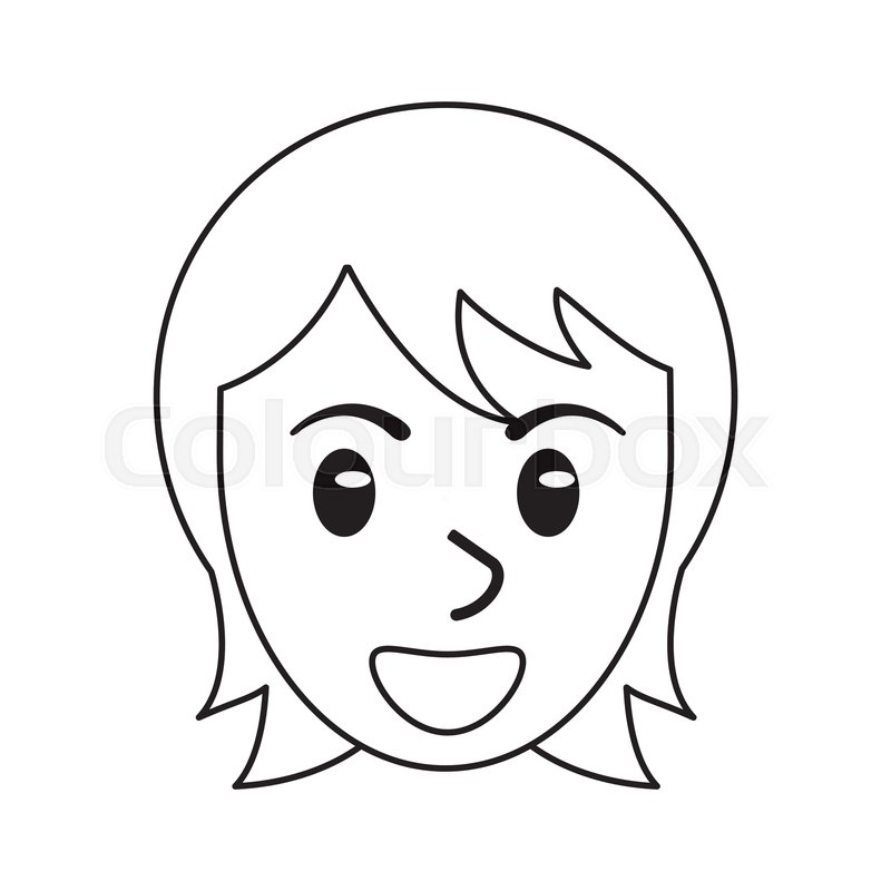 800x800 Face Female Avatar Outline Vector Stock Vector Colourbox
