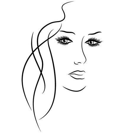 Female Face Drawing Outline 