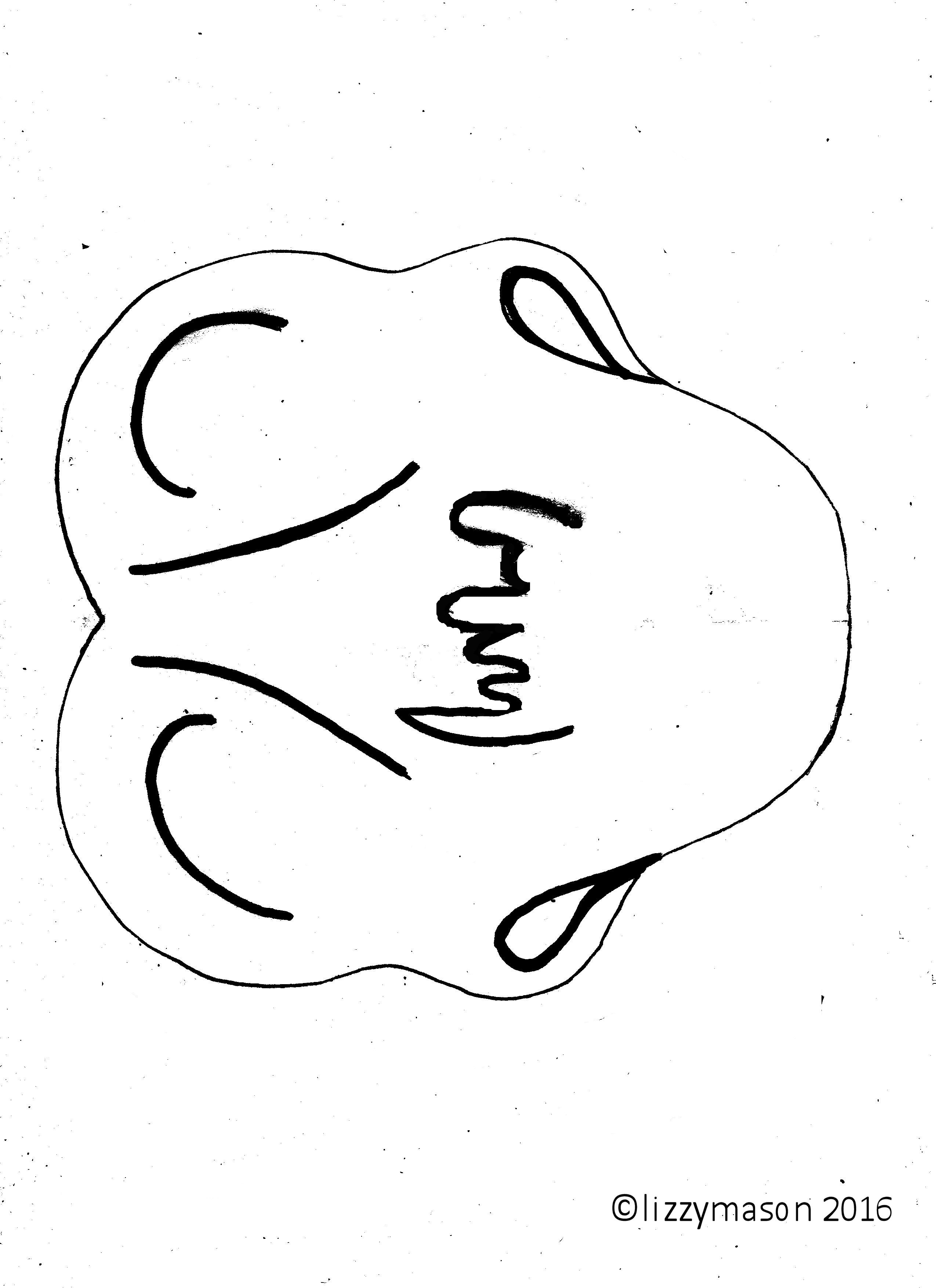 2550x3510 elephant mask face tusk template female india