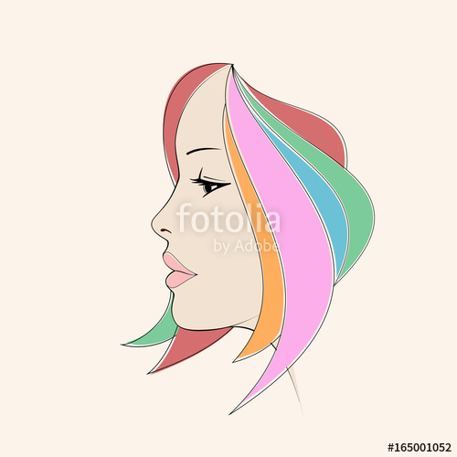 500x500 Female Silhouette Of Contour Woman Face Profile View Beauty