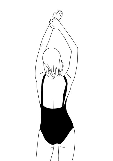 389x550 Female Figure Line Drawing Illustration