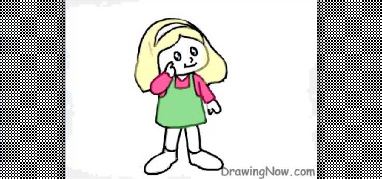 1280x600 How To Draw A Cartoon Figure Of A Little Girl Drawing