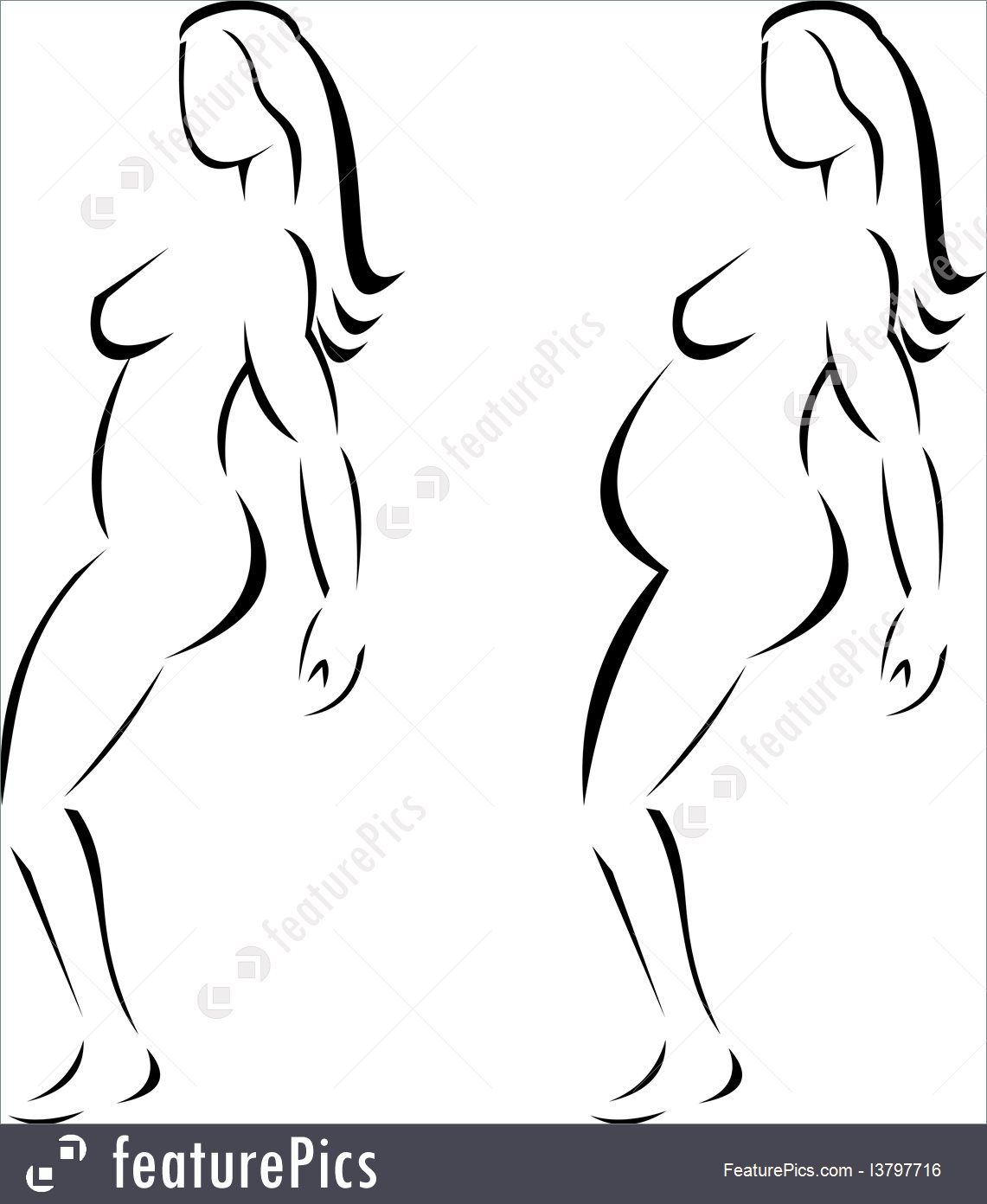 1141x1392 Female Line Drawing Illustration