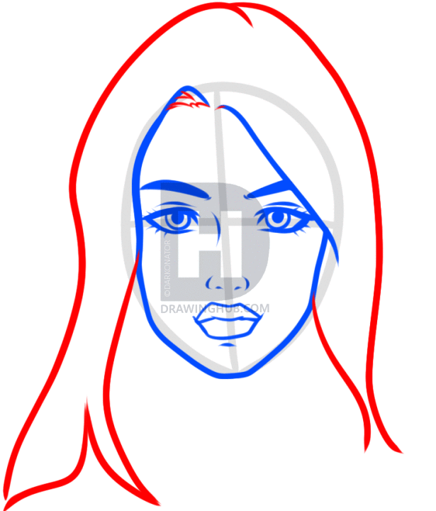 615x720 How To Draw A Beautiful Face, Step