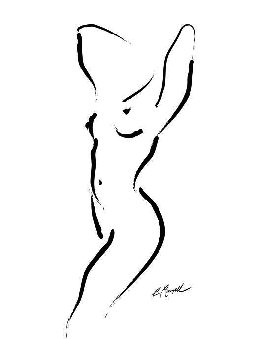 516x688 Female Form Contour Line Drawing, Life