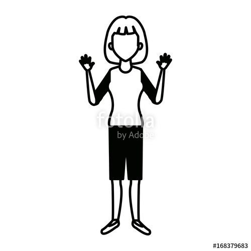 500x500 Woman Character People Standing Female Image Vector Illustration