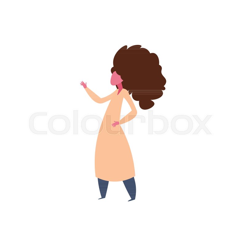 800x800 Casual Woman Character Dancing Pose Stock Vector Colourbox