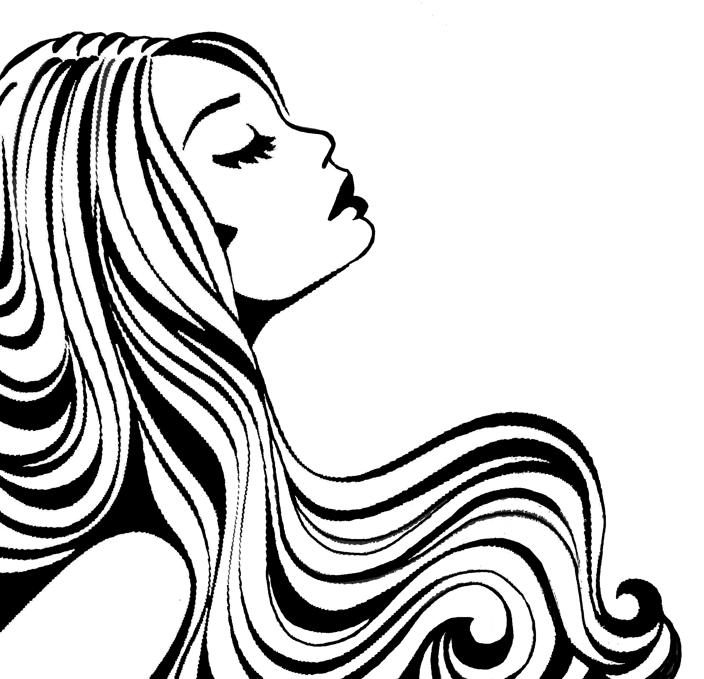 Female Hair Drawing | Free download on ClipArtMag