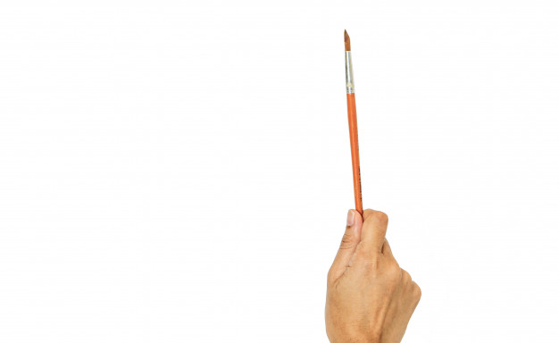 626x384 Female Hand Holding Paint Brush, Woman Drawing A Picture