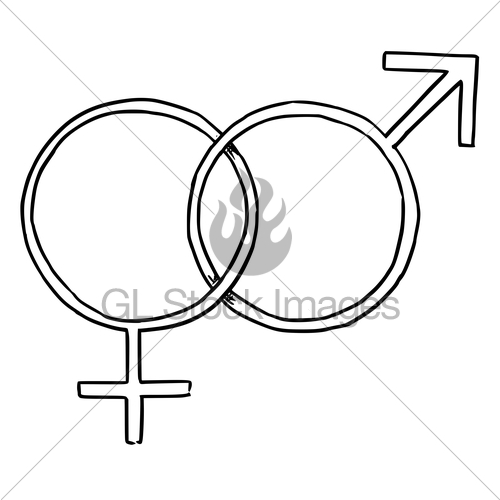500x500 Hand Drawing Female And Male Symbol Illustration Gl Stock Images