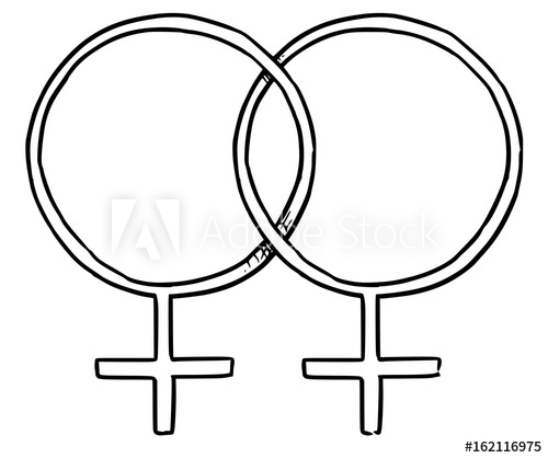 500x418 hand drawing female and female symbol illustration