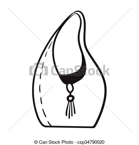 450x470 Woman Handbag Hand Drawn Vector Fashion Illustration Woman Bag