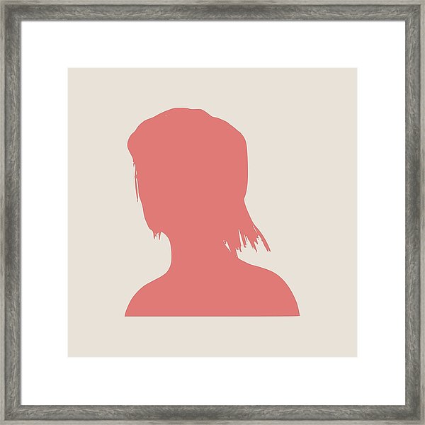 600x600 Silhouette Of A Female Head Face Half Turn View Framed Print