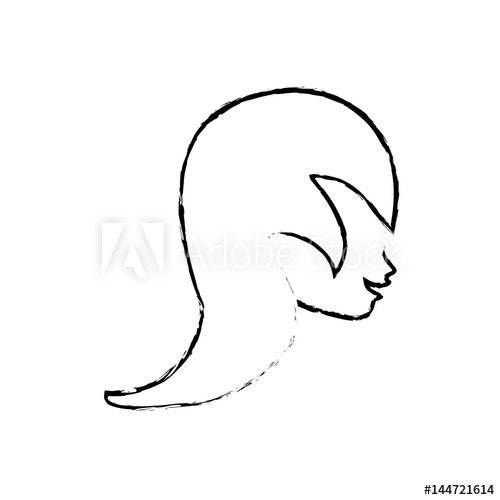 500x500 Sketch Head Woman Female Icon Vector Illustration