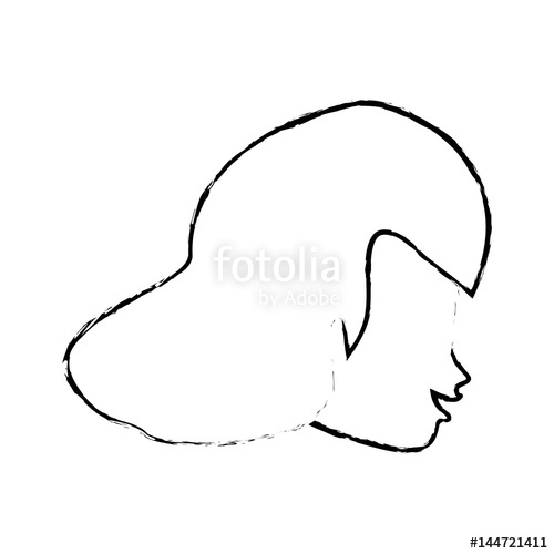 500x500 Sketch Head Woman Female Icon Vector Illustration Stock
