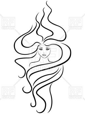 300x400 Abstract Female Head With Extraordinary Hairstyle Vector Image