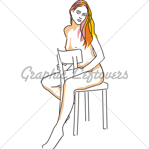 500x500 Drawing Female In Chair Gl Stock Images