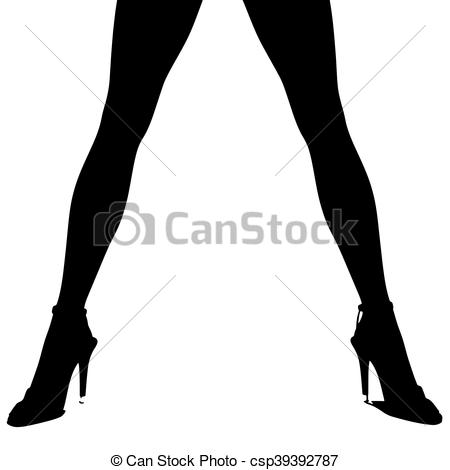 450x470 Silhouette Of Female Legs Vector Illustration Of Silhouette