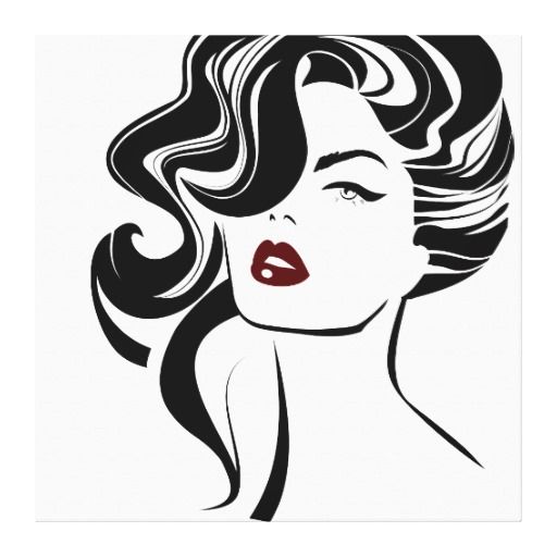 512x512 Retro Girl Red Lips Canvas Print Art For The Home