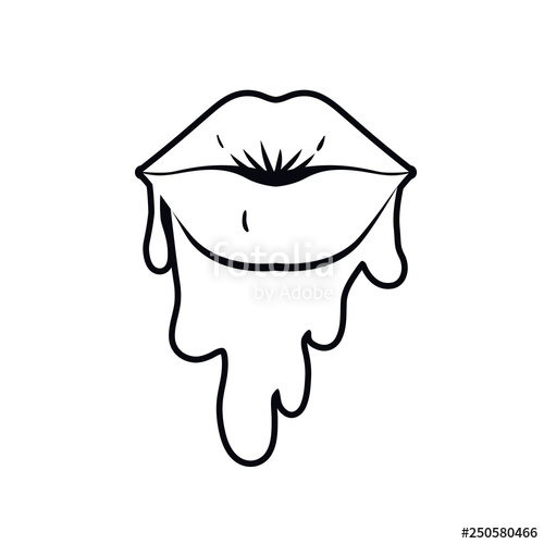 500x500 Female Lips Dripping Isolated Icon Stock Image And Royalty Free