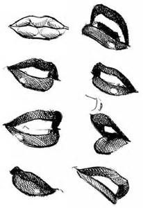 206x300 The Lips Are Drawn With Exaggerated Sketches Drawings, Art